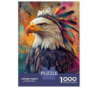 Rompecabezas De 1000 Piezas para Adolescentes Eagle with Headdress Art Rompecabezas para Adultos Juegos De Relajación Desafío Difícil Desafío Educativo 70x50cm/1000pcs