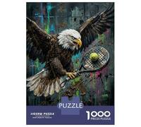 Rompecabezas De 1000 Piezas para Adolescentes Eagle with Padel Racket Art Rompecabezas para Adultos Juego De Ingenio Decoración Ayuda A Ejercitar El Cerebro 70x50cm/1000pcs
