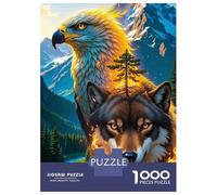 Rompecabezas De 1000 Piezas para Adolescentes Eagle Wolf Mountain Landscape Rompecabezas para Adolescentes Juegos Relajantes Decoración Juego Desafiante Regalos 52x38cm/1000pcs