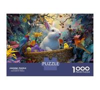 Rompecabezas De 1000 Piezas para Adolescentes Easter Basket with Bunny Rompecabezas Juegos Divertidos Desafío Difícil Cumpleaños Y Navidad 52x38cm/1000pcs