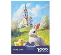 Rompecabezas De 1000 Piezas para Adolescentes Easter Bunny and Chick Painting Rompecabezas para Adultos Juegos Familiares Mejora La Memoria Regalos De Juegos Desafiantes 52x38cm/1000pcs