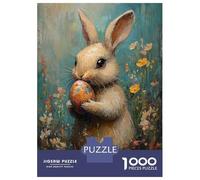 Rompecabezas De 1000 Piezas para Adolescentes Easter Bunny with Egg Rompecabezas para Adultos Juegos Relajantes Decoración del Hogar Juego Desafiante Regalos 52x38cm/1000pcs