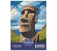 Rompecabezas De 1000 Piezas para Adolescentes Easter Island Moai Rompecabezas para Adultos Juego Práctico Decoración De Pared Regalos Y Cumpleaños Únicos 70x50cm/1000pcs