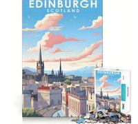 Rompecabezas de 1000 Piezas para Adolescentes,Edimburgo,Escocia,Viaje,Arte de Corte Fino,lógica,Juguete Divertido,Tiempo de Juego Acogedor,decoración navideña para la Pared (38x26cm)