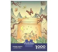 Rompecabezas De 1000 Piezas para Adolescentes Edo Japanese Asian Kitten Rompecabezas para Adultos Juegos De Relajación Desafío Difícil Desafío Educativo 38x26cm/1000pcs