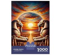Rompecabezas De 1000 Piezas para Adolescentes Egyptian Sphinx Sunset Scene Rompecabezas para Adultos Juego Familiar Análisis Y Lógica Interacción Entre Padres E Hijos 38x26cm/1000pcs