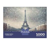 Rompecabezas De 1000 Piezas para Adolescentes Eiffel Tower Snowy Winter Rompecabezas para Adultos Juego Familiar Pero Divertido Y Humorístico Desafío Educativo 38x26cm/1000pcs