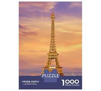 Rompecabezas De 1000 Piezas para Adolescentes Eiffel Tower Sunset Rompecabezas para Adultos Juegos Familiares Vacaciones En Casa Matar El Tiempo Difícil Y Desafiante 52x38cm/1000pcs