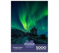 Rompecabezas De 1000 Piezas para Adolescentes Eilean Donan Castle Aurora Rompecabezas para Adultos Juego Familiar Desafío Difícil 52x38cm/1000pcs