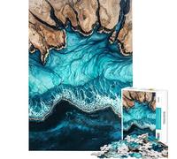 Rompecabezas de 1000 Piezas para Adolescentes El Abrazo del océano Arte en Resina Rompecabezas para Adultos Juguetes antiestrés desafío Educativo de dificultad Alta (tamaño 50x75cm)