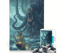 Rompecabezas de 1000 Piezas para Adolescentes: El Ataque del Kraken Juegos relajantes, Divertidos y con Humor Un desafío único 38x52cm