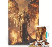 Rompecabezas de 1000 Piezas para Adolescentes El Caballero Ángel de Fuego Juegos Familiares Mejora la Memoria con póster y Hoja de Preguntas a Juego 38x52cm
