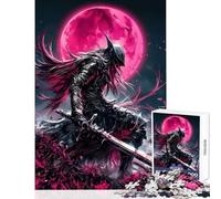 Rompecabezas de 1000 Piezas para Adolescentes el Caballero Oscuro bajo la Luna de Sangre Juguete para decoración de Pared Regalos de Amigo Secreto Juego Imposible descompresión Intelectual 50x75cm
