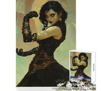 Rompecabezas de 1000 Piezas para Adolescentes: El Centinela Arcano Mujer con Vestido Negro Juguetes antiestrés Regalo de cumpleaños para Juegos educativos Diversión en casa Tamaño 38x52cm