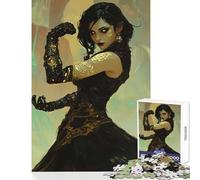 Rompecabezas de 1000 Piezas para Adolescentes: El Centinela Arcano Mujer con Vestido Negro Juguetes antiestrés Regalo de cumpleaños para Juegos educativos Diversión en casa Tamaño 50x75cm