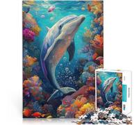 Rompecabezas de 1000 Piezas para Adolescentes El delfín Saltador Juguete Educativo Intelectual descompresor Ideas de Regalos 52x38cm
