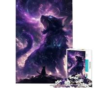 Rompecabezas de 1000 Piezas para Adolescentes El Dios Púrpura de los Gatos Juego de ingenio Juguete Intelectual Gran Regalo para Amantes de los Juegos Regalos para Mujeres (tamaño 38x26cm)