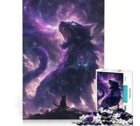 Rompecabezas de 1000 Piezas para Adolescentes El Dios Púrpura de los Gatos Juego Imposible interacción Entre Padres e Hijos Regalo de Juego desafiante 50x75cm