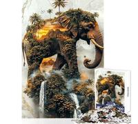Rompecabezas de 1000 Piezas para Adolescentes El dominio Sagrado del Elefante Juego práctico desafío difícil Juguete Educativo Cada Pieza es única (38x52cm)