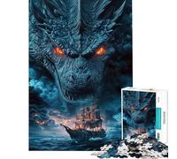 Rompecabezas de 1000 Piezas para Adolescentes El dragón de los Mares tormentosos Rompecabezas para Adultos Juguetes de Bricolaje Análisis y lógica Regalos de cumpleaños y únicos (tamaño 50x75cm)