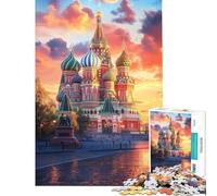 Rompecabezas de 1000 Piezas para Adolescentes El esplendor de San Basilio al Atardecer Juego Familiar Juguetes educativos Regalos Divertidos para cumpleaños (tamaño 38x26cm)