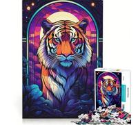 Rompecabezas de 1000 Piezas para Adolescentes: El fantástico Tigre Salvaje, Juegos Familiares, Divertidos y con Humor, Ideales para Decorar el Escritorio 38x52cm