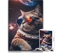 Rompecabezas de 1000 Piezas para Adolescentes El Gato Cósmico Mander, Juegos Familiares, decoración del hogar, Juguetes antiestrés, tamaño 38x52cm
