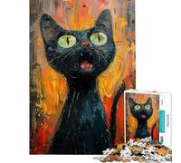 Rompecabezas de 1000 Piezas para Adolescentes El Gato Que grita Divertido Juego de Rompecabezas Decoración Perfecta Regalo Ideal para Toda la Familia (tamaño 38x52cm)