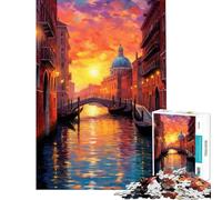 Rompecabezas de 1000 Piezas para Adolescentes El Gran Canal de Venecia Rompecabezas para Adultos Juguetes para armar Ideal para Pasar el Tiempo en casa Durante Las Vacaciones