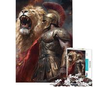 Rompecabezas de 1000 Piezas para Adolescentes El león y el Guerrero Choque épico Rompecabezas para Adolescentes Carrera de Velocidad Manual Juego difícil y desafiante Juguetes de Juego desafiantes