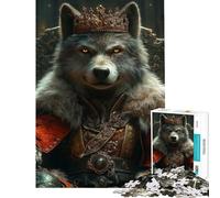 Rompecabezas de 1000 piezas para adolescentes El lobo monarca de la naturaleza Rompecabezas para adolescentes Juegos relajantes para divertirse en familia Ayuda a ejercitar el cerebro (Tamaño 38x26cm)