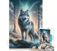Rompecabezas de 1000 Piezas para Adolescentes El Misterioso Lobo del Bosque Juegos educativos Montaje de Patrones colección de Artistas Bellas Artes 50x75cm