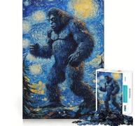 Rompecabezas de 1000 Piezas para Adolescentes El Paseo Nocturno de Bigfoot,Arte de Bordes Exactos,resolución de Problemas,Juego Divertido y Acogedor,decoración navideña (38x26cm)