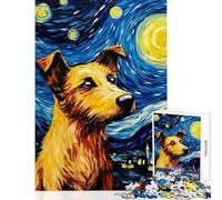 Rompecabezas de 1000 Piezas para Adolescentes El Perro de la Noche Estrellada Juego práctico para la diversión Familiar Juguetes antiestrés Que mejoran el Amor Entre Parejas (38x52cm)