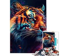 Rompecabezas de 1000 Piezas para Adolescentes El poderoso Tigre Rompecabezas para Adultos Juegos relajantes Arte de Pared Ayuda a ejercitar el Cerebro (Tamaño 50x75cm)