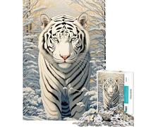 Rompecabezas de 1000 Piezas para Adolescentes El reinado del Tigre Blanco Rompecabezas relajantes para Adolescentes Carrera de Velocidad para cumpleaños y Navidad (tamaño 38x52cm)