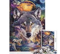 Rompecabezas de 1000 Piezas para Adolescentes El Reino del Lobo místico Rompecabezas para Adultos Juegos Divertidos para aliviar el estrés cumpleaños y Navidad (tamaño 38x52cm)