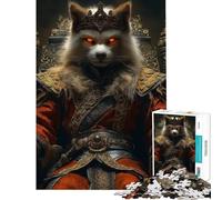 Rompecabezas de 1000 Piezas para Adolescentes El Rey Zorro en el Trono Rompecabezas para Adultos Juegos Divertidos Decoración del hogar cumpleaños (Tamaño 38x26cm)