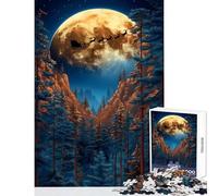 Rompecabezas de 1000 Piezas para Adolescentes El Vuelo de Santa Claus a través del Bosque Juego práctico con un desafío difícil Juguete Educativo Que fomenta el Amor Entre Parejas (38x52cm)