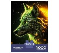 Rompecabezas De 1000 Piezas para Adolescentes Electric White Wolf Rompecabezas para Adultos Juego Práctico Decoración del Hogar Cumpleaños Y Navidad 38x26cm/1000pcs