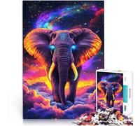 Rompecabezas de 1000 Piezas para Adolescentes Elefante Celestial en el Horizonte cósmico Regalos de Juegos desafiantes Una Obra de Arte 75x50cm