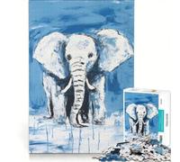 Rompecabezas de 1000 Piezas para Adolescentes Elefante Elegante en el Agua, Juguetes para armar, Mejora la Memoria, colección de Artistas, Bellas Artes 50x75cm