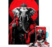 Rompecabezas de 1000 Piezas para Adolescentes Elefante Guerrero Carmesí Actividades Divertidas para Hacer en casa Juegos educativos y entretenidos Aptos para Mayores de 14 años (38x26cm)