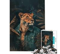 Rompecabezas de 1000 Piezas para Adolescentes Elegancia de Leona Juego botánico Rompecabezas Juego desafiante Juguetes Excelentes Regalos y Juguetes para la diversión Familiar (tamaño 38x52cm)