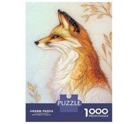 Rompecabezas De 1000 Piezas para Adolescentes Elegant Fox Portrait with Golden Accents Rompecabezas para Adultos Juego Familiar Difícil Difícil Cumpleaños Y Navidad 52x38cm/1000pcs