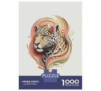 Rompecabezas De 1000 Piezas para Adolescentes Elegant Leopard with Floral Accent Rompecabezas Juegos De Relajación Análisis Y Lógica Desafío Educativo 38x26cm/1000pcs
