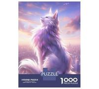 Rompecabezas De 1000 Piezas para Adolescentes Elegant White Cat Rompecabezas para Adultos Juguetes Antiestrés Mejora La Memoria Gran Regalo para Jugar 52x38cm/1000pcs