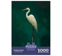 Rompecabezas De 1000 Piezas para Adolescentes Elegant White Heron on A Perch Rompecabezas para Adultos Juegos Relajantes Montaje De Patrones Regalos para Amigos Y Familiares 38x26cm/1000pcs