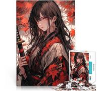 Rompecabezas de 1000 Piezas para Adolescentes Elegante Chica samurái Juegos Juguetes Regalo Toda la Familia. 38x26cm