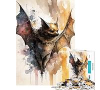 Rompecabezas de 1000 Piezas para Adolescentes Elegante murciélago en Acuarela Juego de ingenio Juguete desafiante Juguetes para divertirse en Familia (Tamaño 38x52cm)